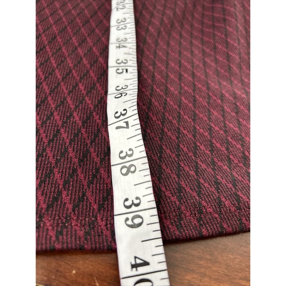 J Jill Ponte Dress Medium Petite Red Black Knit‎ Midi Seamed Stretch Casual Work - Picture 8 of 9